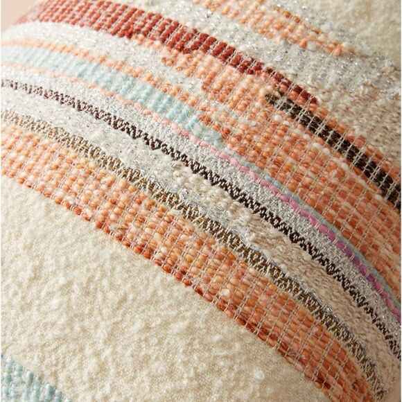 Jess Feury Sunstreak Pillow 
Striped Multicolor Lumbar Pillow NWT - Picture 7 of 9